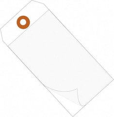 Made in USA - 6-1/4" High x 3-1/8" Long, Safety & Facility Blank Tag - White Vinyl - Apex Tool & Supply