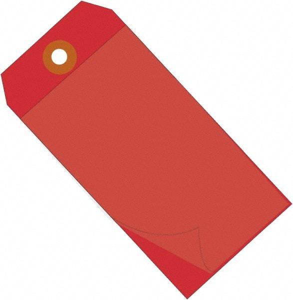 Made in USA - 6-1/4" High x 3-1/8" Long, Safety & Facility Blank Tag - Red Vinyl - Apex Tool & Supply