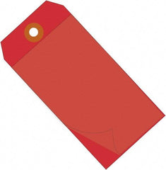 Made in USA - 6-1/4" High x 3-1/8" Long, Safety & Facility Blank Tag - Red Vinyl - Apex Tool & Supply