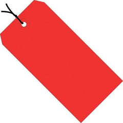 Made in USA - 5-3/4" High x 2-7/8" Long, Safety & Facility Blank Tag - Red Cardstock - Apex Tool & Supply