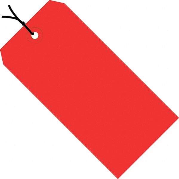 Made in USA - 4-1/4" High x 2-1/8" Long, Safety & Facility Blank Tag - Red Cardstock - Apex Tool & Supply