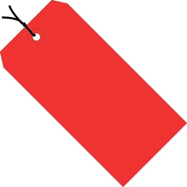 Made in USA - 3-3/4" High x 1-7/8" Long, Safety & Facility Blank Tag - Red Cardstock - Apex Tool & Supply