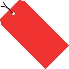 Made in USA - 2-3/4" High x 1-3/8" Long, Safety & Facility Blank Tag - Red Cardstock - Apex Tool & Supply