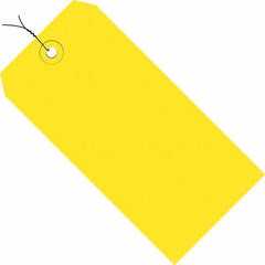 Made in USA - 8" High x 4" Long, Safety & Facility Blank Tag - Yellow Cardstock - Apex Tool & Supply