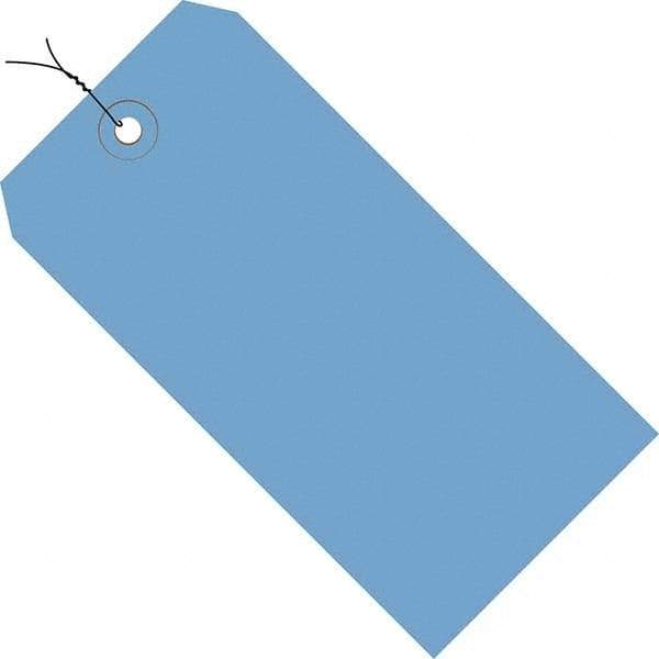 Made in USA - 8" High x 4" Long, Safety & Facility Blank Tag - Dark Blue Cardstock - Apex Tool & Supply