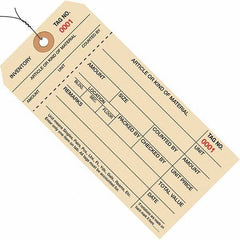 Made in USA - 6-1/4" High x 3-1/8" Long, Inventory, English Safety & Facility Numbered Tag - Manila Cardstock - Apex Tool & Supply