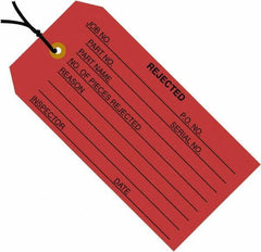 Made in USA - 4-3/4" High x 2-3/8" Long, Safety & Facility Blank Tag - Red Cardstock - Apex Tool & Supply