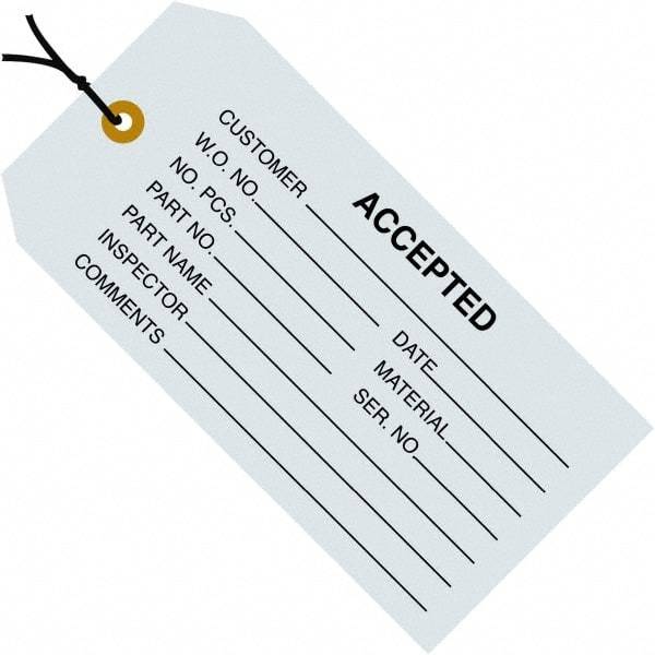 Made in USA - 4-3/4" High x 2-3/8" Long, Safety & Facility Blank Tag - Blue Cardstock - Apex Tool & Supply