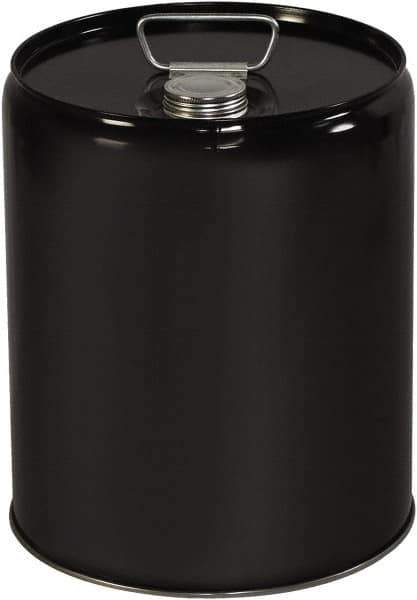 Made in USA - 5 Gal Gray Cylinder Metal Pail - 13-3/8" High - Apex Tool & Supply