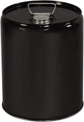 Made in USA - 5 Gal Gray Cylinder Metal Pail - 13-3/8" High - Apex Tool & Supply