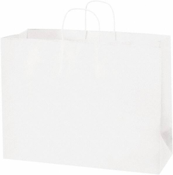 Made in USA - Kraft Grocery Bag - 16 x 6 x 12, White - Apex Tool & Supply