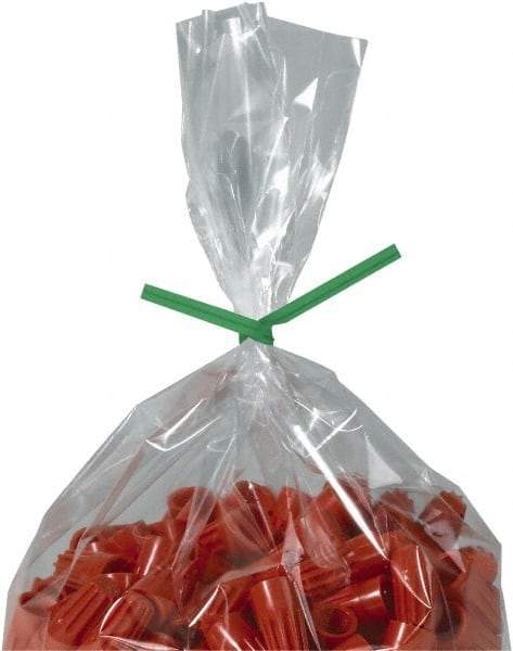 Made in USA - 10" Long, Bag Tie - Green - Apex Tool & Supply