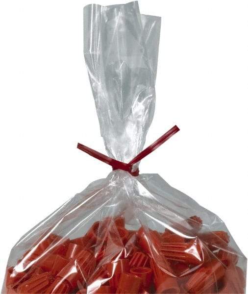 Made in USA - 12" Long, Bag Tie - Red - Apex Tool & Supply