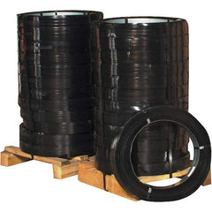 Made in USA - 2,560' Long x 1/2" Wide, Oscillated Coil Steel Strapping - 1,650 Lb Capacity, 0.023" Thick - Apex Tool & Supply