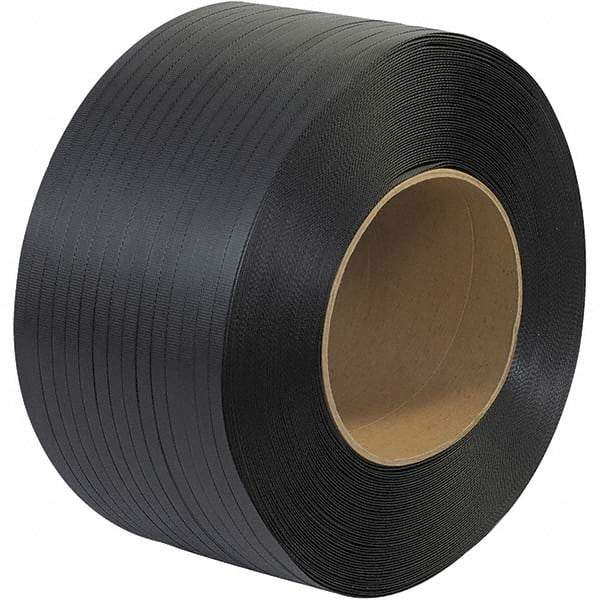 Made in USA - 9,000' Long x 1/2" Wide, Coil Case Polypropylene Strapping - 300 Lb Capacity, 0.015" Thick - Apex Tool & Supply