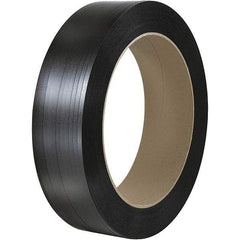 Made in USA - 1,800' Long x 5/8" Wide, Coil Case Polyester Hand Strapping - 1,100 Lb Capacity, 0.03" Thick - Apex Tool & Supply