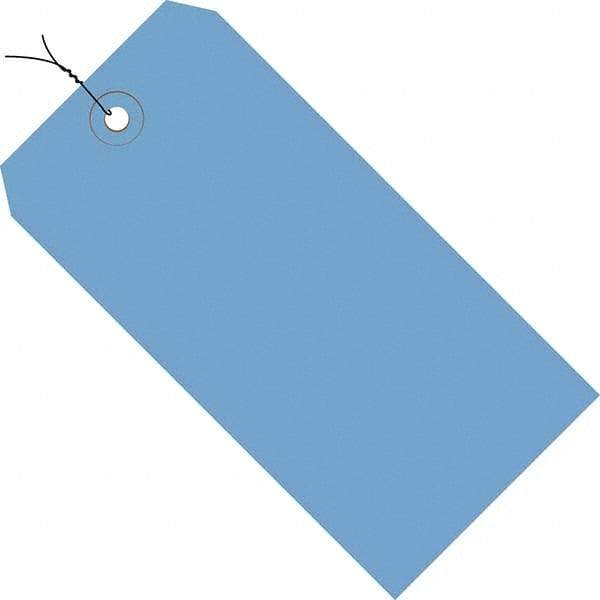 Made in USA - 2-3/4" High x 1-3/8" Long, English Safety & Facility Blank Tag - Dark Blue Cardstock - Apex Tool & Supply