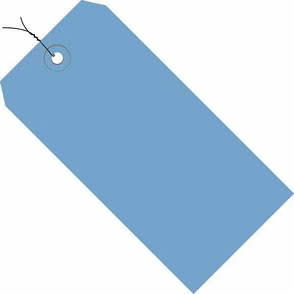 Made in USA - 4-1/4" High x 2-1/8" Long, Safety & Facility Blank Tag - Dark Blue Cardstock - Apex Tool & Supply