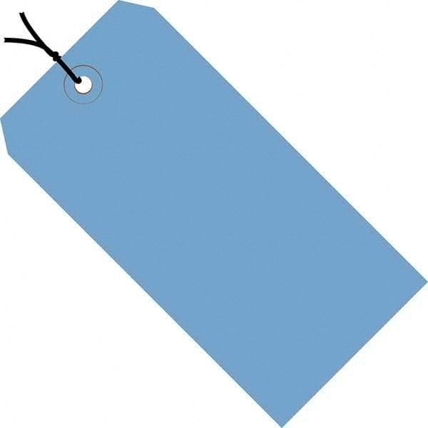 Made in USA - 2-3/4" High x 1-3/8" Long, Safety & Facility Blank Tag - Dark Blue Cardstock - Apex Tool & Supply