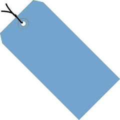 Made in USA - 2-3/4" High x 1-3/8" Long, Safety & Facility Blank Tag - Dark Blue Cardstock - Apex Tool & Supply