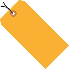 Made in USA - 2-3/4" High x 1-3/8" Long, Safety & Facility Blank Tag - Fluorescent Orange Cardstock - Apex Tool & Supply