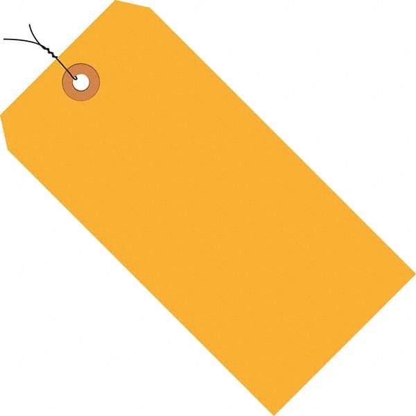 Made in USA - 3-1/4" High x 1-5/8" Long, Safety & Facility Blank Tag - Fluorescent Orange Cardstock - Apex Tool & Supply