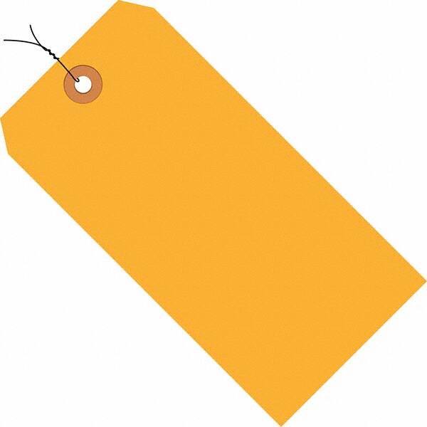 Made in USA - 5-3/4" High x 2-7/8" Long, Safety & Facility Blank Tag - Fluorescent Orange Cardstock - Apex Tool & Supply