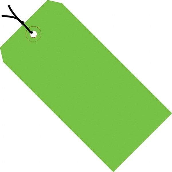Made in USA - 3-3/4" High x 1-7/8" Long, Safety & Facility Blank Tag - Green Cardstock - Apex Tool & Supply