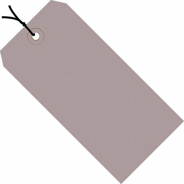 Made in USA - 4-3/4" High x 2-3/8" Long, Safety & Facility Blank Tag - Gray Cardstock - Apex Tool & Supply