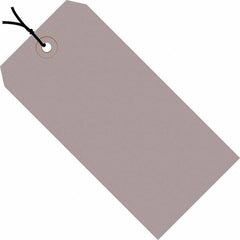Made in USA - 4-3/4" High x 2-3/8" Long, Safety & Facility Blank Tag - Gray Cardstock - Apex Tool & Supply
