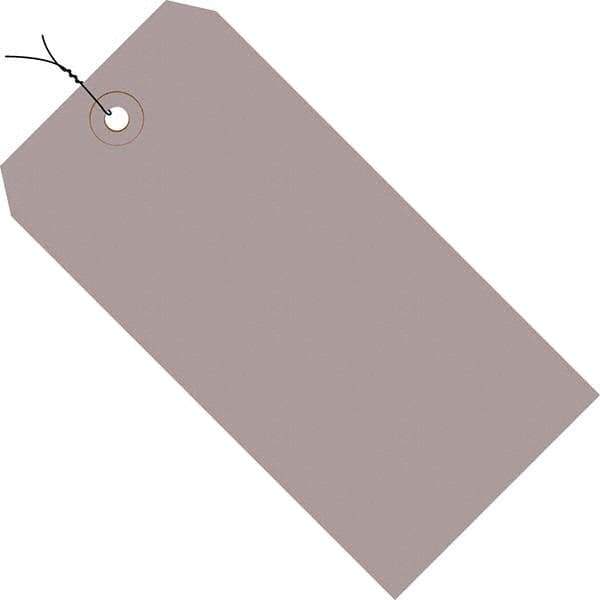 Made in USA - 5-1/4" High x 2-5/8" Long, Safety & Facility Blank Tag - Gray Cardstock - Apex Tool & Supply