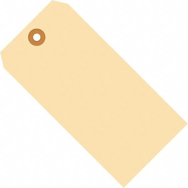 Made in USA - 4-3/4" High x 2-3/8" Long, Safety & Facility Blank Tag - Manila Cardstock - Apex Tool & Supply