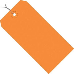 Made in USA - 4-3/4" High x 2-3/8" Long, Safety & Facility Blank Tag - Orange Cardstock - Apex Tool & Supply