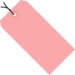 Made in USA - 3-1/4" High x 1-5/8" Long, Safety & Facility Blank Tag - Pink Cardstock - Apex Tool & Supply