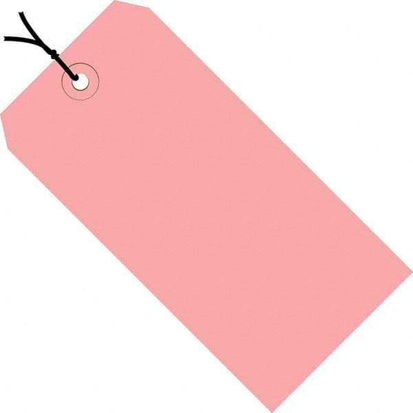 Made in USA - 5-3/4" High x 2-7/8" Long, Safety & Facility Blank Tag - Pink Cardstock - Apex Tool & Supply