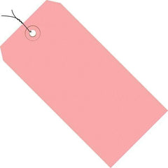 Made in USA - 2-3/4" High x 1-3/8" Long, Safety & Facility Blank Tag - Pink Cardstock - Apex Tool & Supply