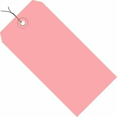 Made in USA - 5-3/4" High x 2-7/8" Long, Safety & Facility Blank Tag - Pink Cardstock - Apex Tool & Supply