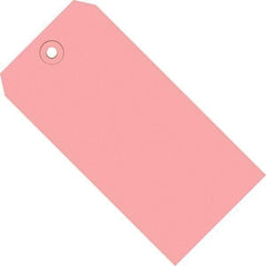Made in USA - 4-1/4" High x 2-1/8" Long, Safety & Facility Blank Tag - Pink Cardstock - Apex Tool & Supply