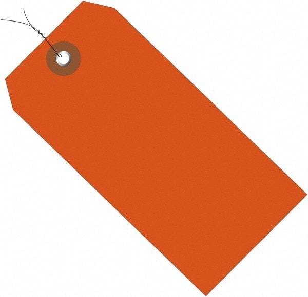 Made in USA - 4-3/4" High x 2-3/8" Long, Safety & Facility Blank Tag - Orange Vinyl - Apex Tool & Supply