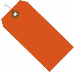 Made in USA - 4-3/4" High x 2-3/8" Long, Safety & Facility Blank Tag - Orange Vinyl - Apex Tool & Supply