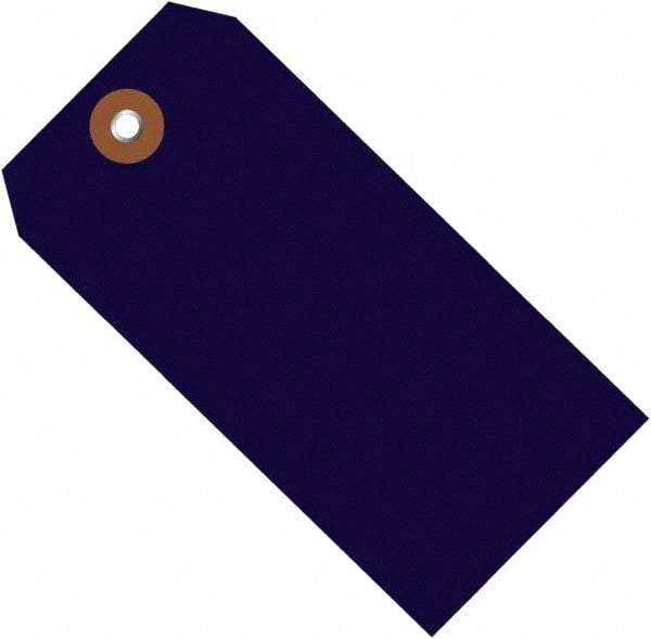 Made in USA - 4-3/4" High x 2-3/8" Long, Safety & Facility Blank Tag - Blue Vinyl - Apex Tool & Supply