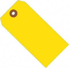 Made in USA - 4-3/4" High x 2-3/8" Long, Safety & Facility Blank Tag - Yellow Vinyl - Apex Tool & Supply