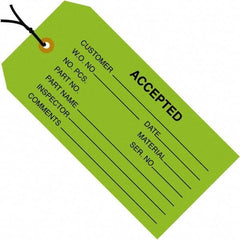 Made in USA - 4-3/4" High x 2-3/8" Long, Safety & Facility Blank Tag - Green Cardstock - Apex Tool & Supply