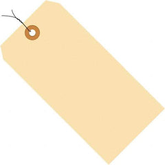 Made in USA - 4-3/4" High x 2-3/8" Long, Safety & Facility Blank Tag - Manila Cardstock - Apex Tool & Supply