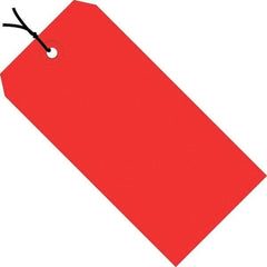Made in USA - 3-1/4" High x 1-5/8" Long, Safety & Facility Blank Tag - Red Cardstock - Apex Tool & Supply