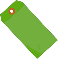 Made in USA - 4-3/4" High x 2-3/8" Long, Safety & Facility Blank Tag - Green Vinyl - Apex Tool & Supply