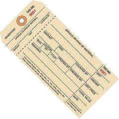 Made in USA - 6-1/4" High x 3-1/8" Long, Inventory, English Safety & Facility Numbered Tag - Manila Cardstock - Apex Tool & Supply