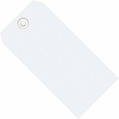 Made in USA - 2-3/4" High x 1-3/8" Long, Safety & Facility Blank Tag - White Cardstock - Apex Tool & Supply