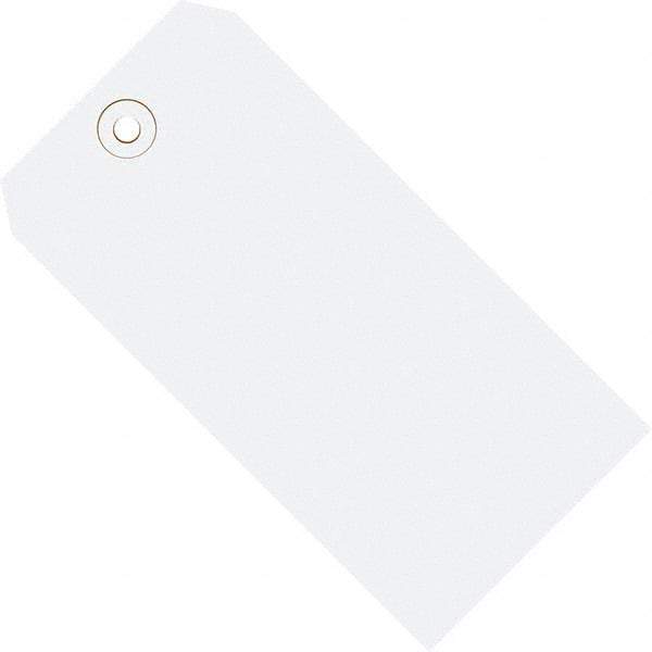 Made in USA - 4-3/4" High x 2-3/8" Long, Safety & Facility Blank Tag - White Cardstock - Apex Tool & Supply