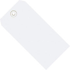 Made in USA - 4-3/4" High x 2-3/8" Long, Safety & Facility Blank Tag - White Cardstock - Apex Tool & Supply